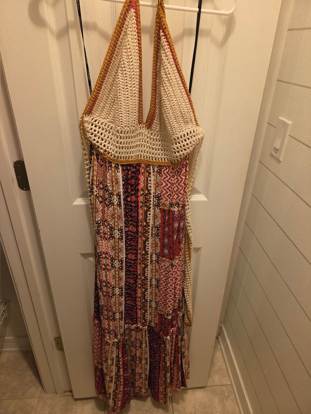 Boho Crochet-Top Maxi Dres